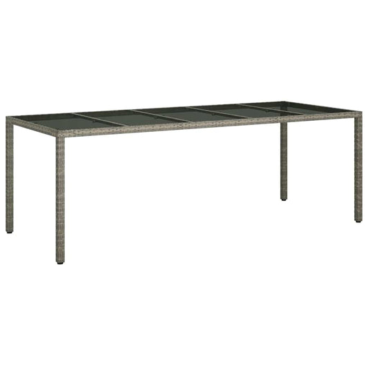 Garten-Eßtisch Grau 250 x 100 x 75 cm Poly Rattan