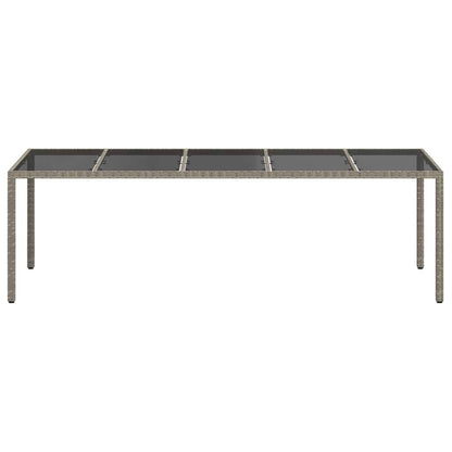 Garten-Eßtisch Grau 250 x 100 x 75 cm Poly Rattan