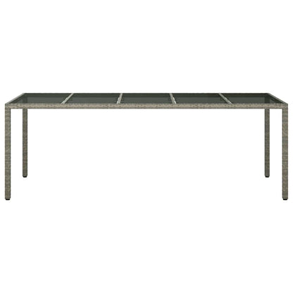 Garten-Eßtisch Grau 250 x 100 x 75 cm Poly Rattan