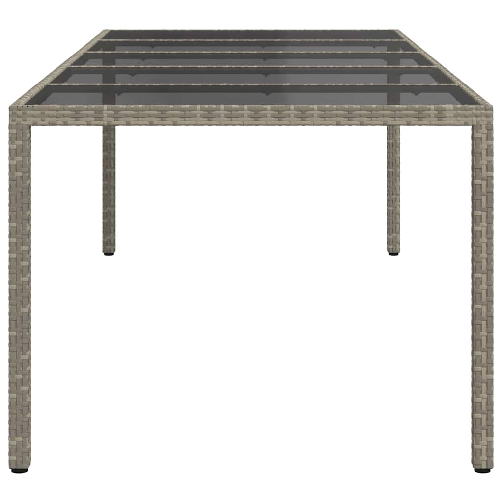 Garten-Eßtisch Grau 250 x 100 x 75 cm Poly Rattan