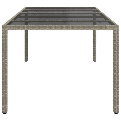 Garten-Eßtisch Grau 250 x 100 x 75 cm Poly Rattan
