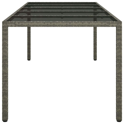 Garten-Eßtisch Grau 250 x 100 x 75 cm Poly Rattan