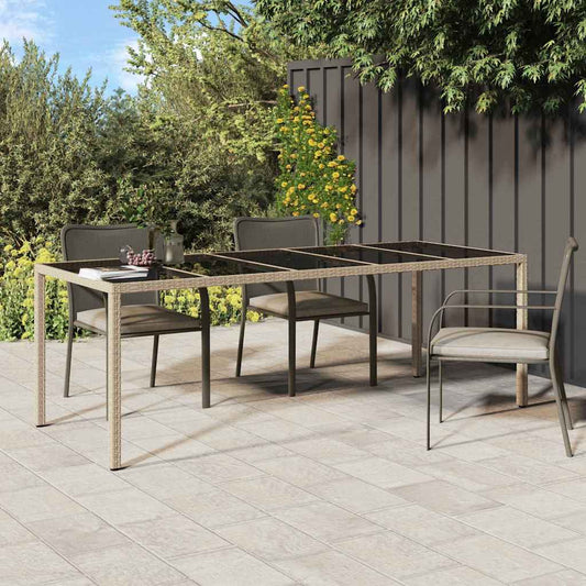 Garten-Eßtisch Beige 250 x 100 x 75 cm Poly Rattan