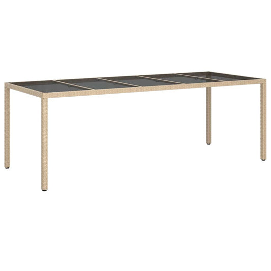 Garten-Eßtisch Beige 250 x 100 x 75 cm Poly Rattan