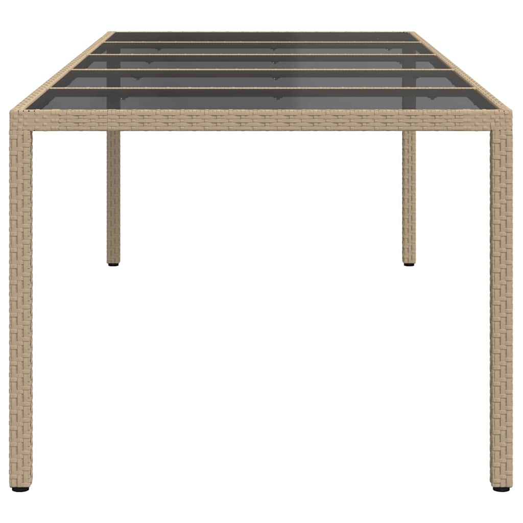 Garten-Eßtisch Beige 250 x 100 x 75 cm Poly Rattan