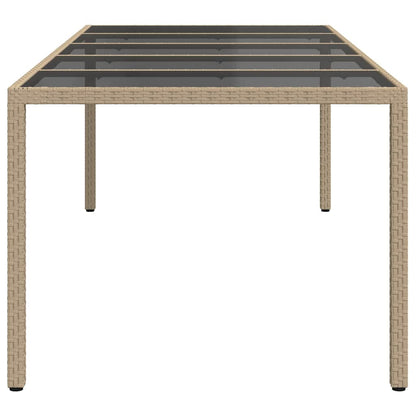 Garten-Eßtisch Beige 250 x 100 x 75 cm Poly Rattan