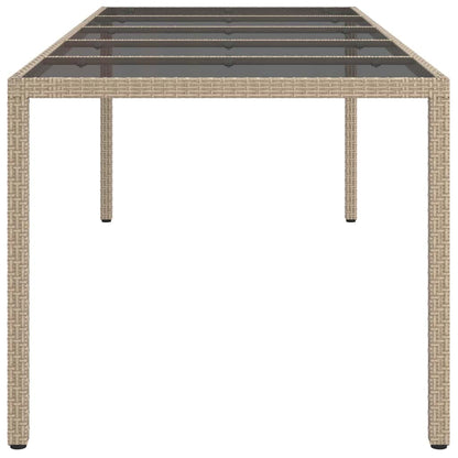 Garten-Eßtisch Beige 250 x 100 x 75 cm Poly Rattan