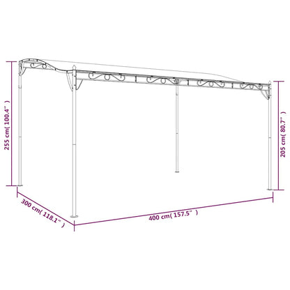 Markise Creme 4x3 m 180 g/m² Stoff und Stahl