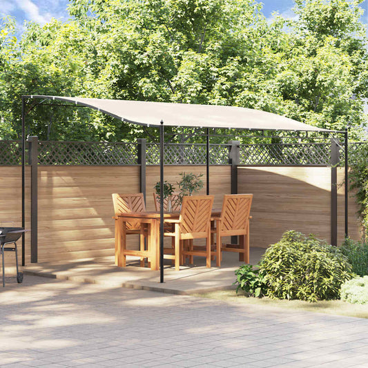 Markise Creme 4x3 m 180 g/m² Stoff und Stahl