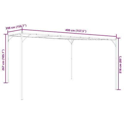 Pavillon Weiß 4x4 m 180 g/m² Stoff und Stahl