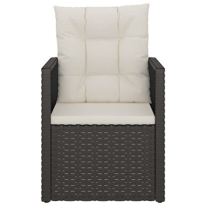 Gartensessel mit Kissen Schwarz Poly Rattan