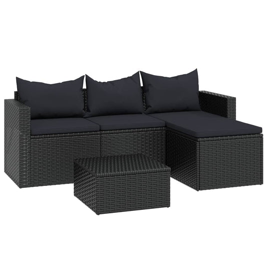Have Lounge Sæt Sort Poly Rattan