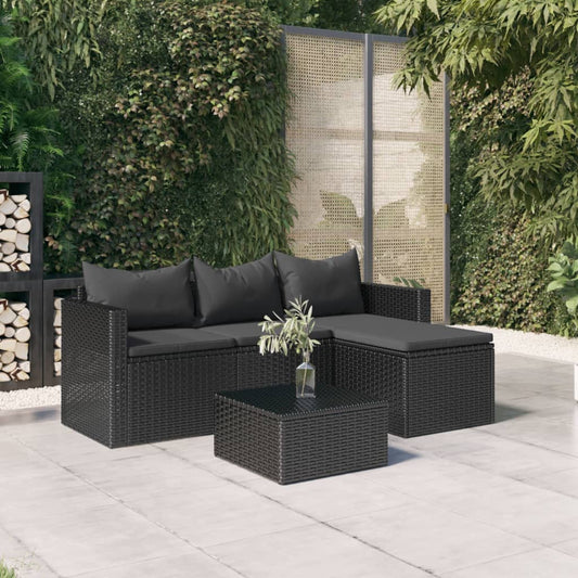 Have Lounge Sæt Sort Poly Rattan