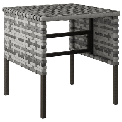 Gartenhocker mit Kissen 4 Stk. Grau Poly Rattan