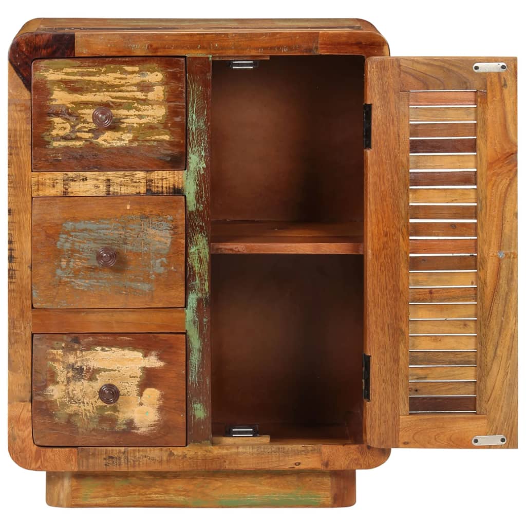Sideboard mit 3 Schubladen 55x30x70 cm Altholz Massiv