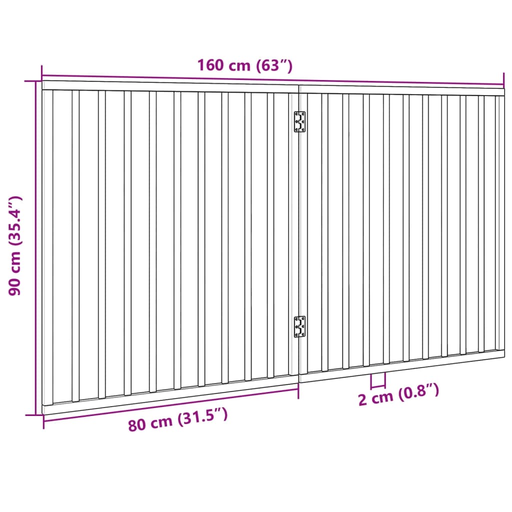 Hundegitter Faltbar 2 Paneele 160 cm Pappelholz