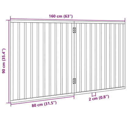 Hundegitter Faltbar 2 Paneele 160 cm Pappelholz