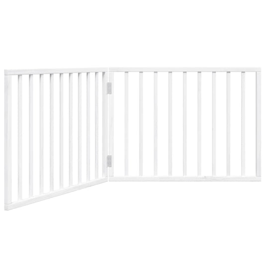 Hundegitter Faltbar 2 Paneele Weiß 160 cm Pappelholz