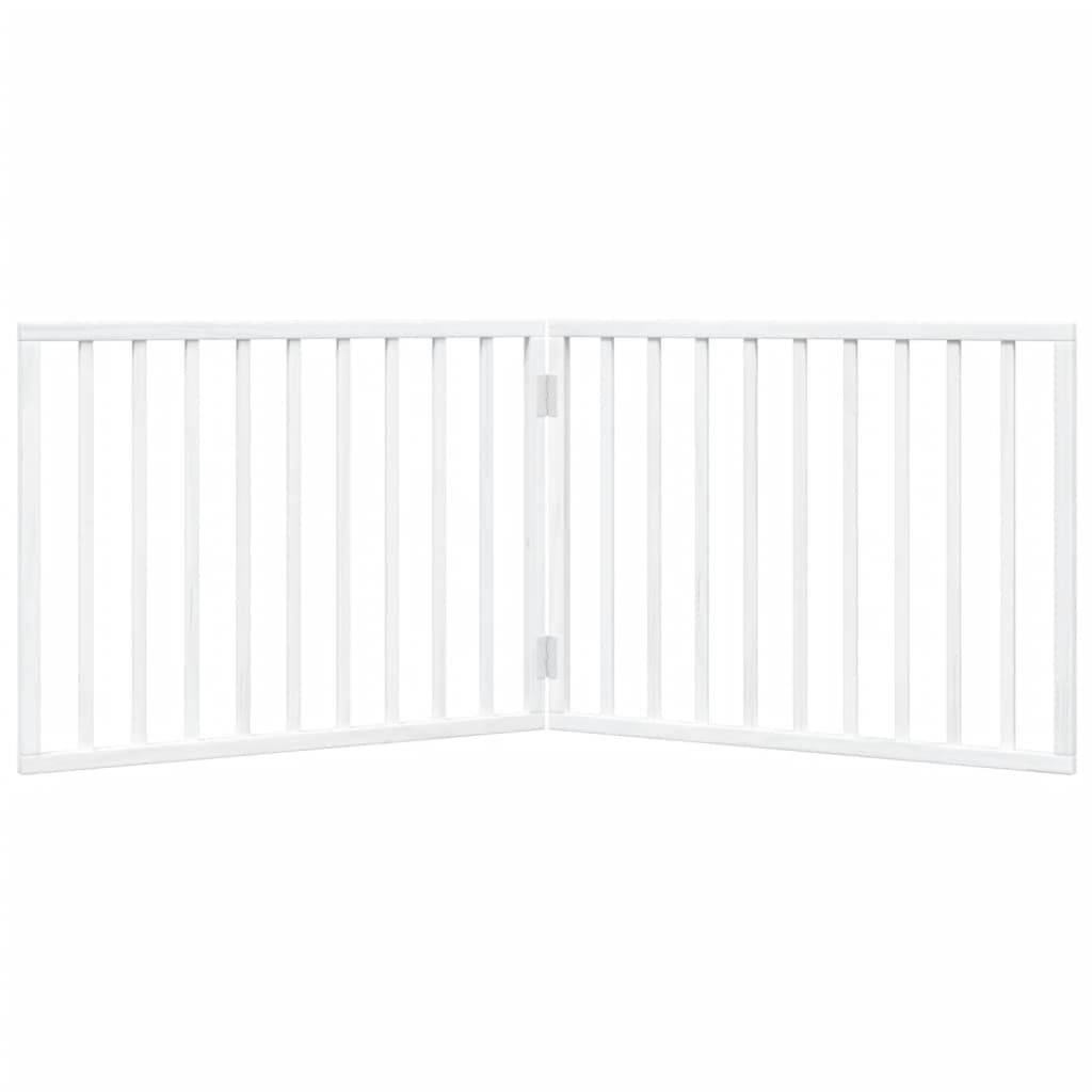 Hundegitter Faltbar 2 Paneele Weiß 160 cm Pappelholz