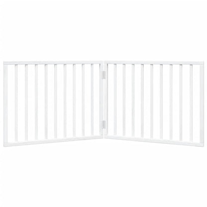 Hundegitter Faltbar 2 Paneele Weiß 160 cm Pappelholz