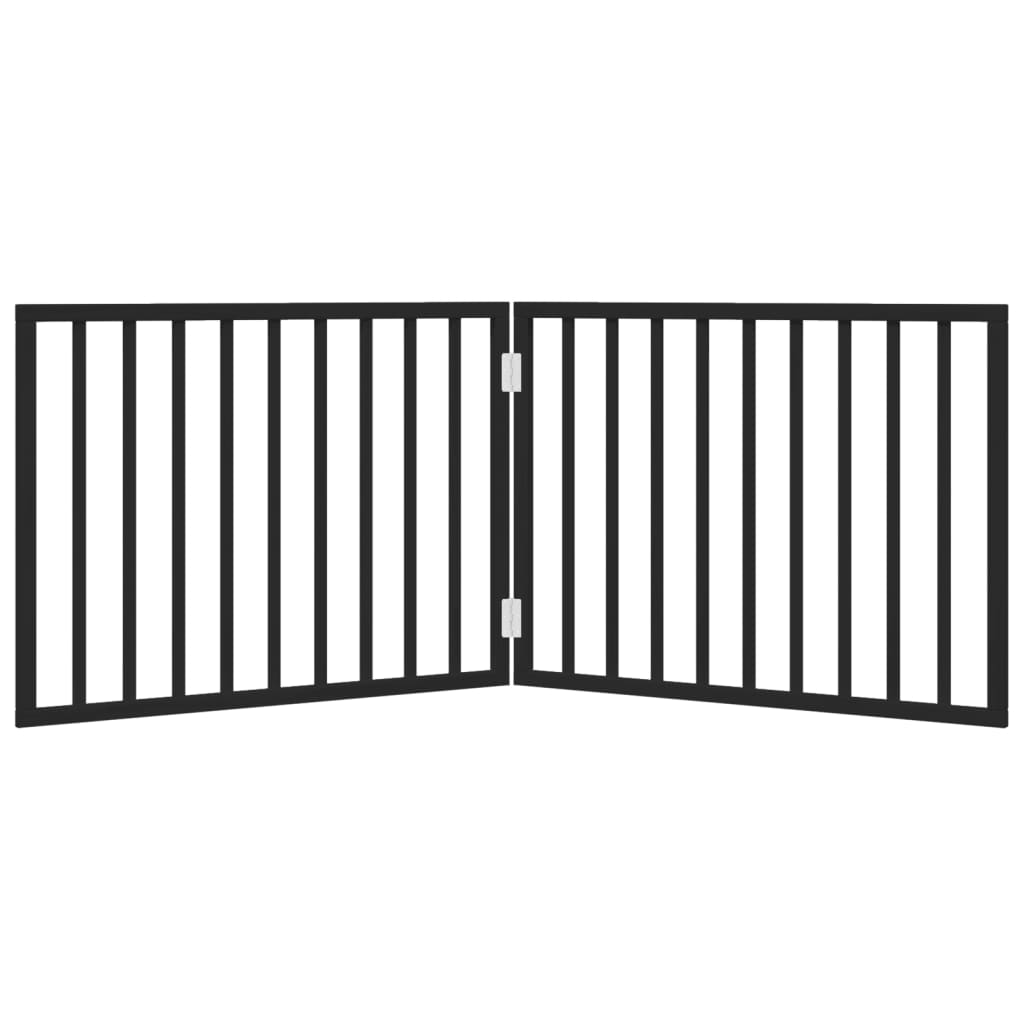 Hundegitter Faltbar 2 Paneele Schwarz 160 cm Pappelholz