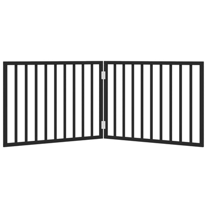 Hundegitter Faltbar 2 Paneele Schwarz 160 cm Pappelholz