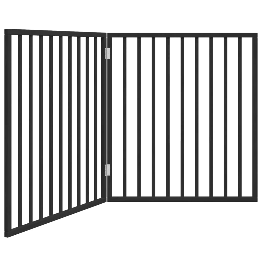 Hundegitter Faltbar 2 Paneele Schwarz 160 cm Pappelholz