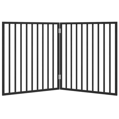 Hundegitter Faltbar 2 Paneele Schwarz 160 cm Pappelholz