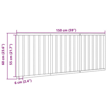 3-tlg. Hundetor Faltbar Braun 150 cm Pappelholz
