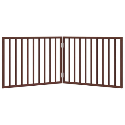 2-tlg. Hundetor Faltbar Braun 160 cm Pappelholz