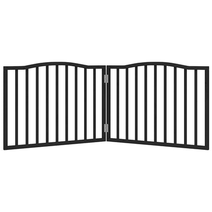 2-tlg. Hundetor Faltbar Schwarz 160 cm Pappelholz
