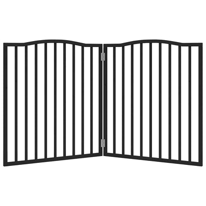 2-tlg. Hundetor Faltbar Schwarz 160 cm Pappelholz