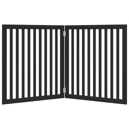 2-tlg. Hundetor Faltbar Schwarz 160 cm Pappelholz