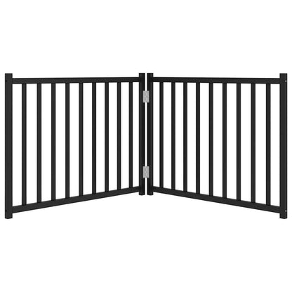 2-tlg. Hundetor Faltbar Schwarz 160 cm Massivholz Tanne