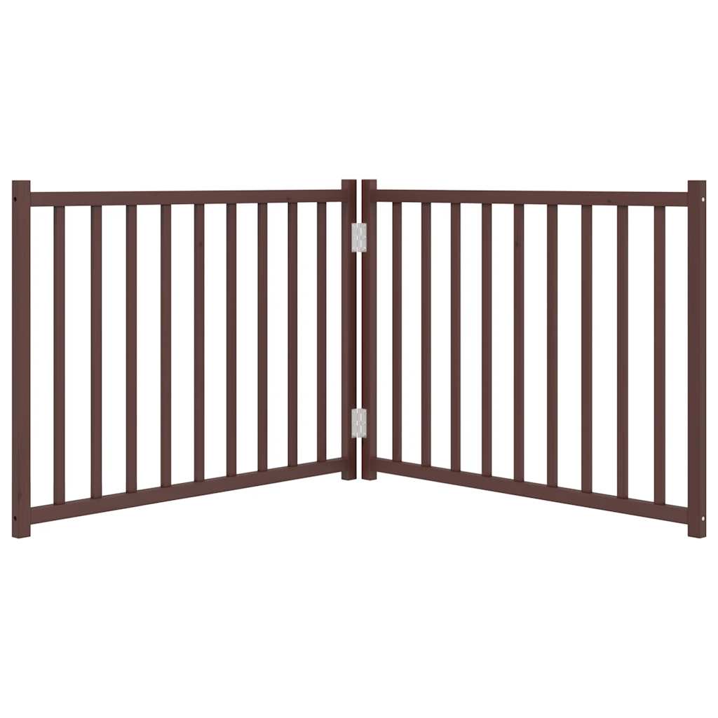 2-tlg. Hundetor Faltbar Braun Eiche 160 cm Massivholz Tanne