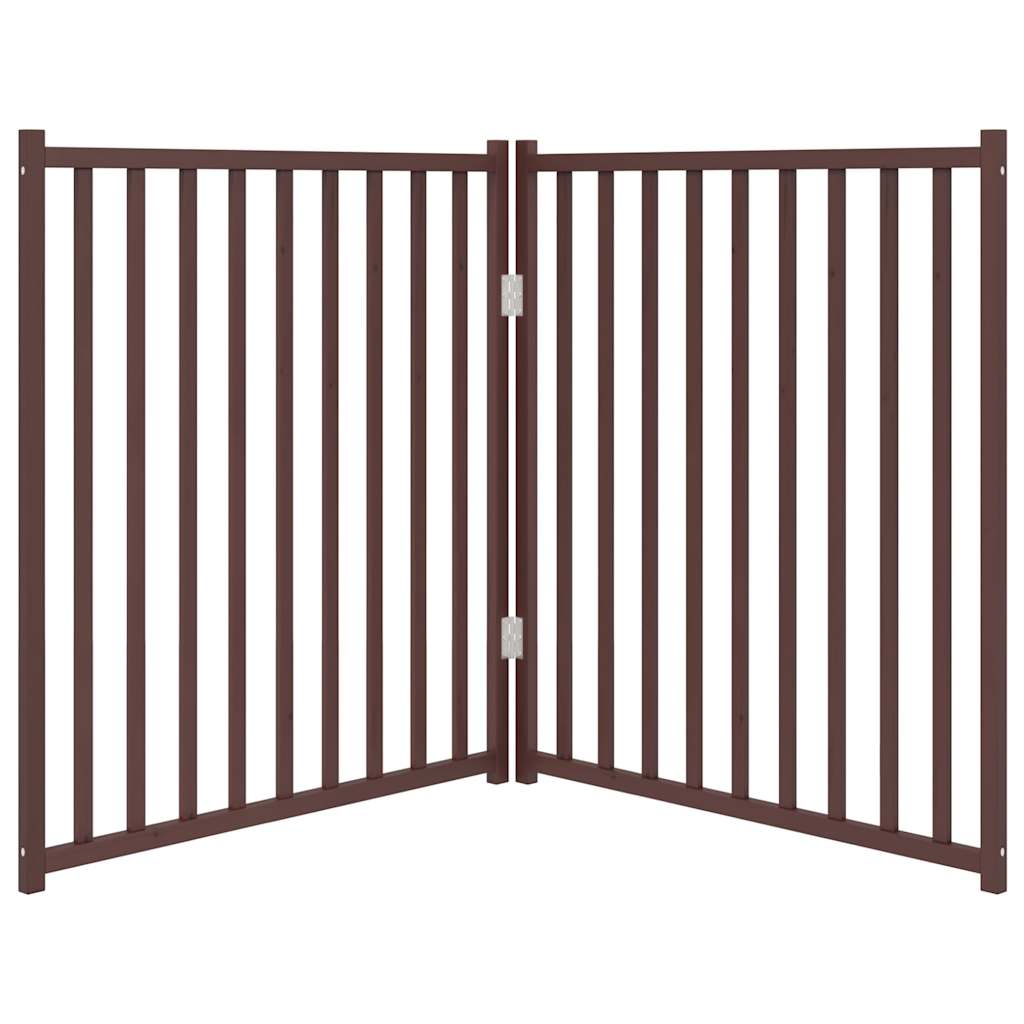 2-tlg. Hundetor Faltbar Braun Eiche 160 cm Massivholz Tanne