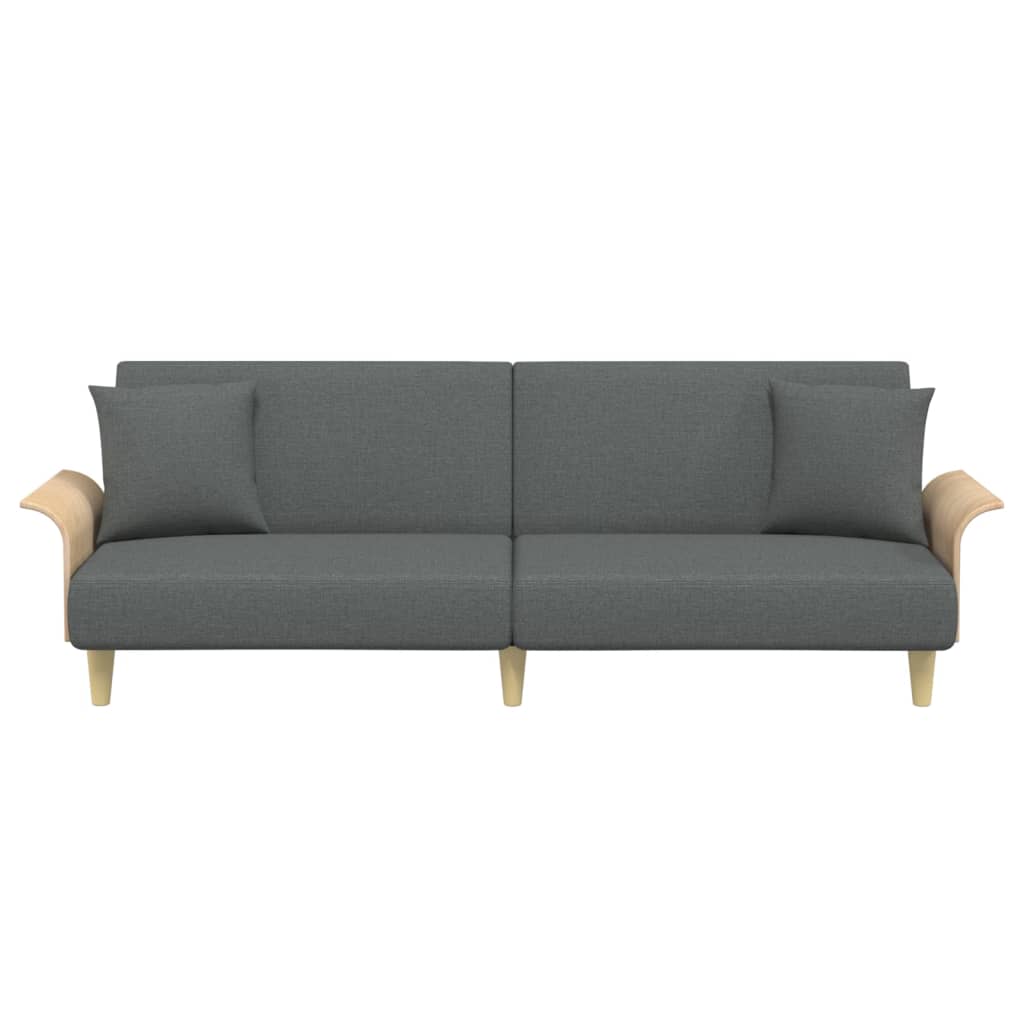 Schlafsofa mit Armlehnen Dunkelgrau Stoff