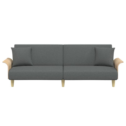 Schlafsofa mit Armlehnen Dunkelgrau Stoff