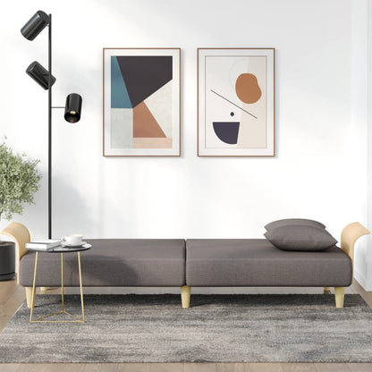 Sovesofa med armlæn i taupe stof