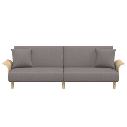 Sovesofa med armlæn i taupe stof