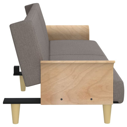 Sovesofa med armlæn i taupe stof