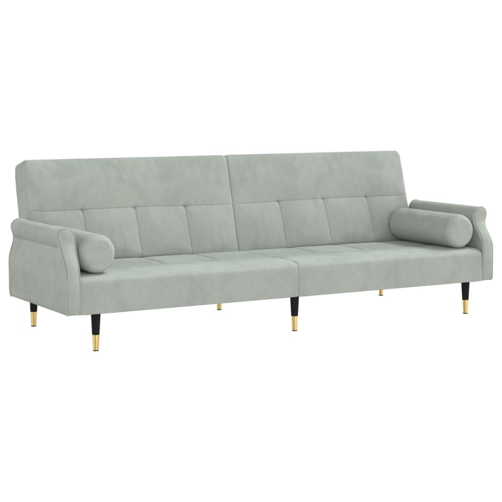 Sovesofa med hynder Lysegrå fløjl