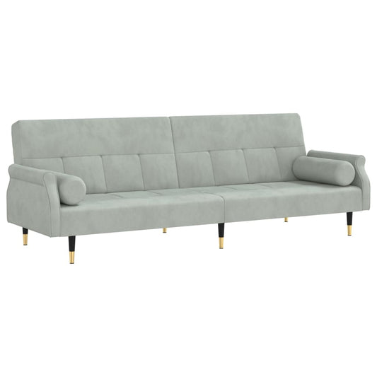 Sovesofa med hynder Lysegrå fløjl