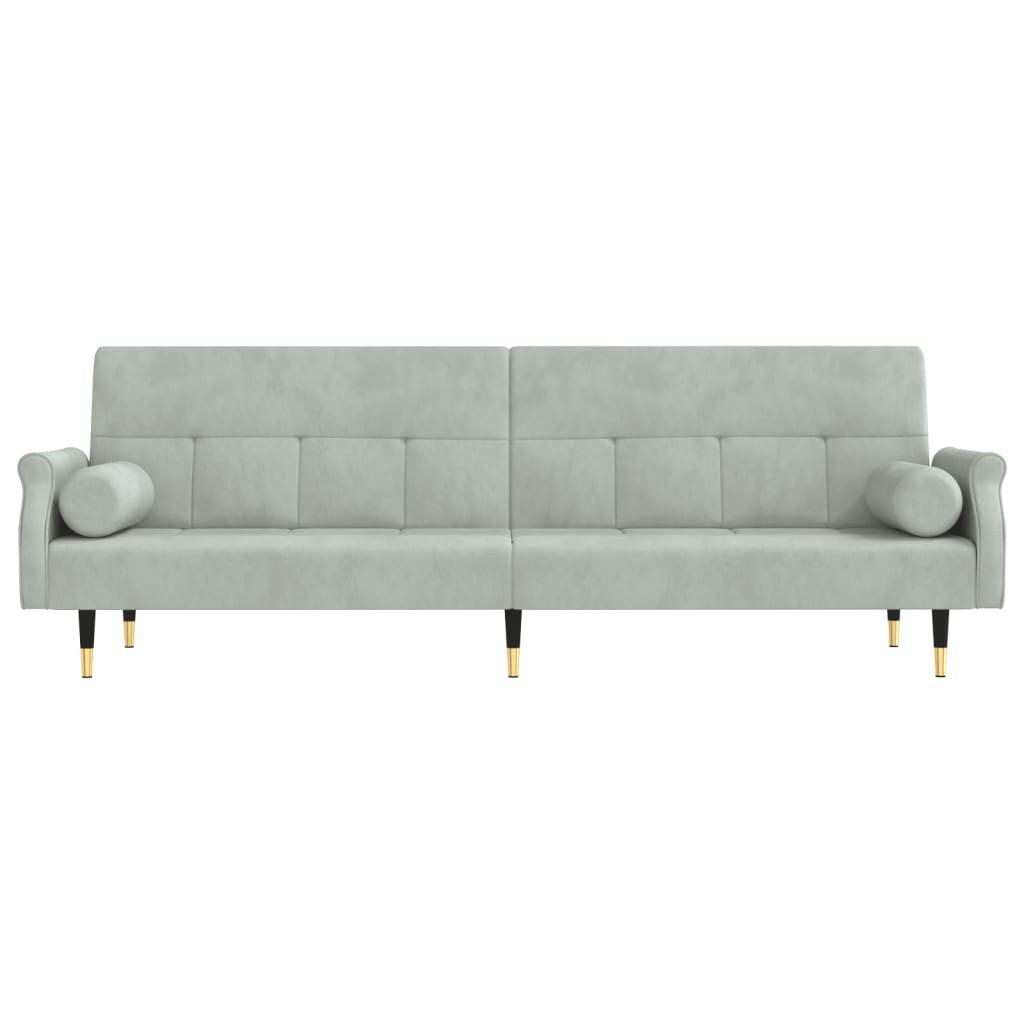 Sovesofa med hynder Lysegrå fløjl