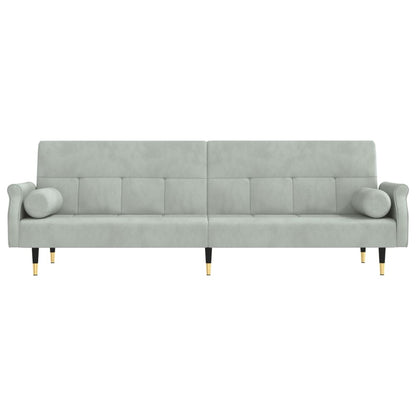 Sovesofa med hynder Lysegrå fløjl
