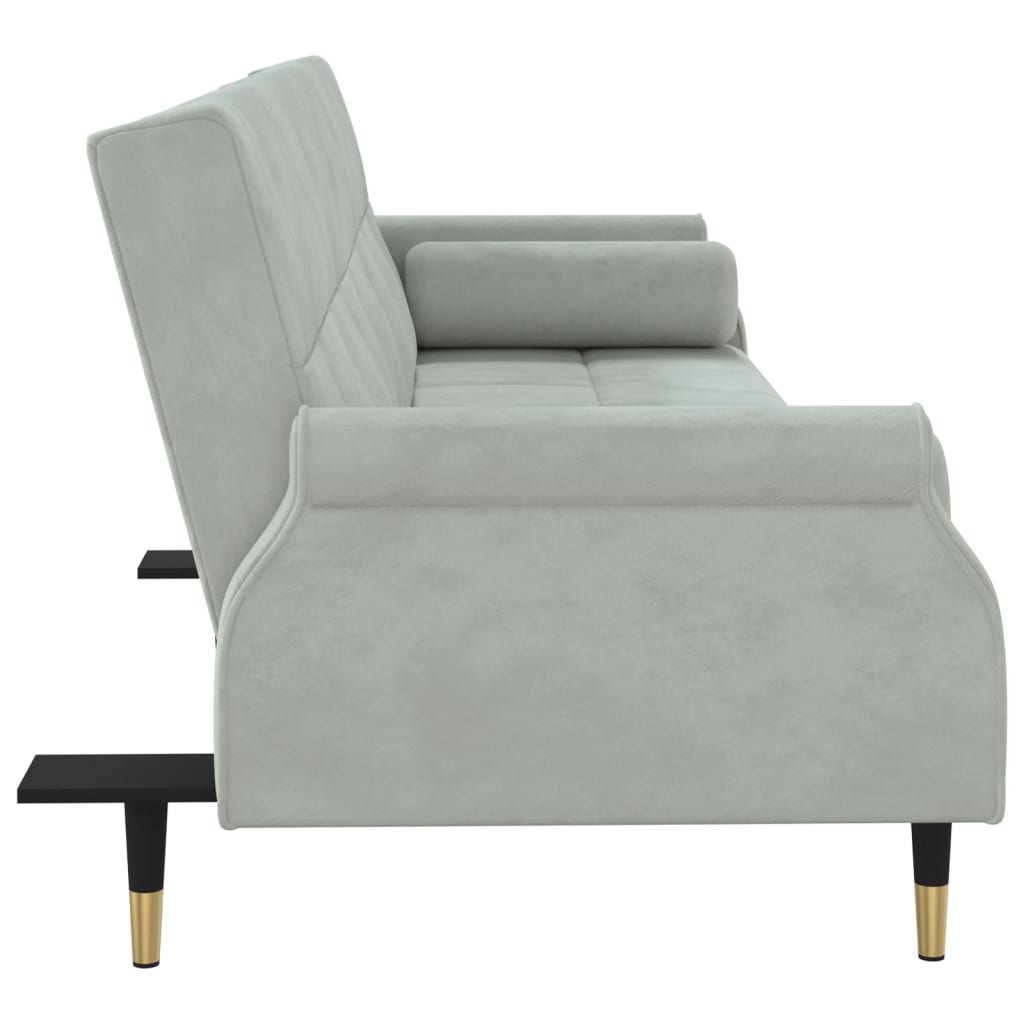 Sovesofa med hynder Lysegrå fløjl