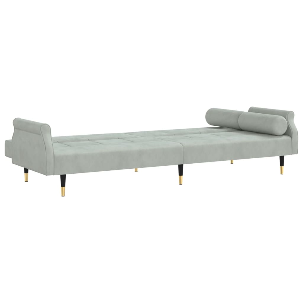 Sovesofa med hynder Lysegrå fløjl