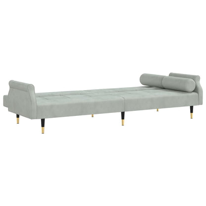 Sovesofa med hynder Lysegrå fløjl