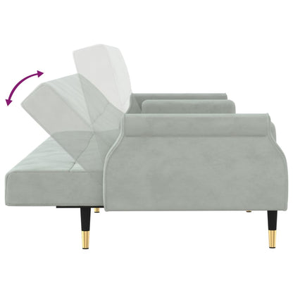 Sovesofa med hynder Lysegrå fløjl