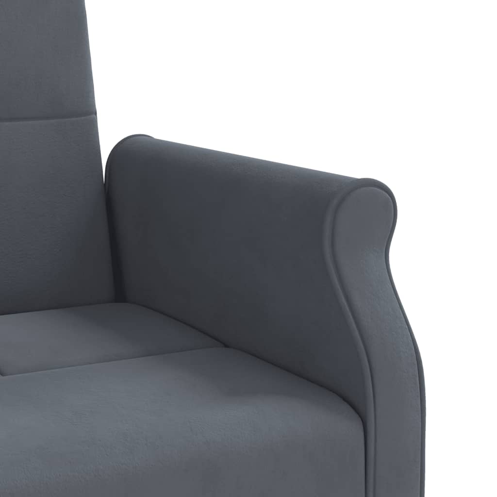 Sovesofa med puder mørkegrå fløjl
